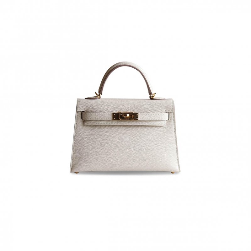 (image for) HERMÈS MINI KELLY II EPSOM MILKSHAKE WHITE GOLD BUCKLE (19*12*5.5cm)