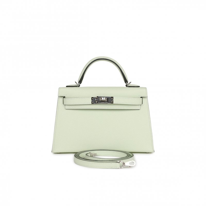 (image for) HERMES MINI KELLY SELLIER 20 VERT FIZZ EPSOM PALLADIUM HARDWARE (19*12*5.5cm)